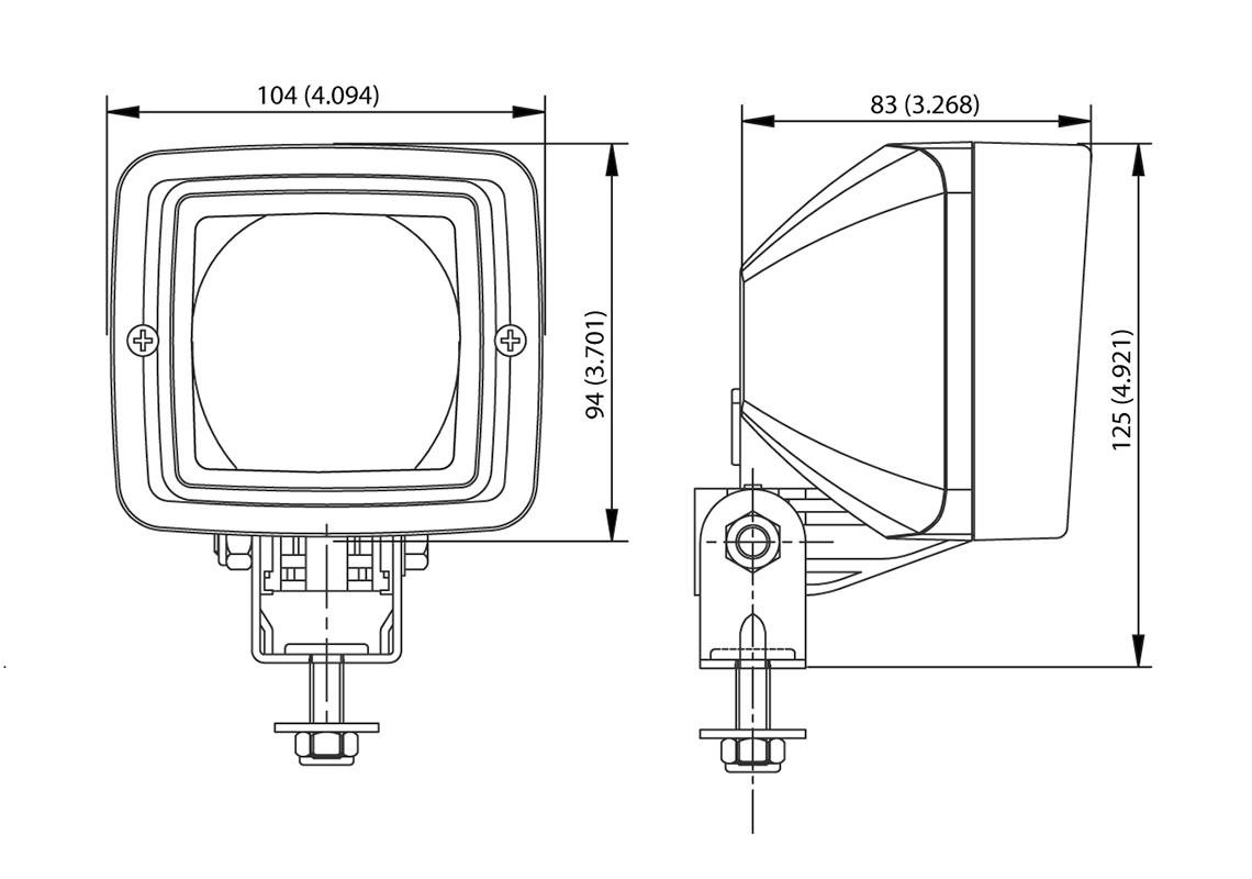 Service light Halogen 12V, 24V, 36V, 48V, 80V ADR approved